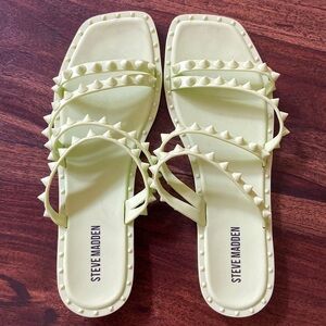 Sz 8 Steve Madden Lime Green Selina Slip On Rubber Sandals